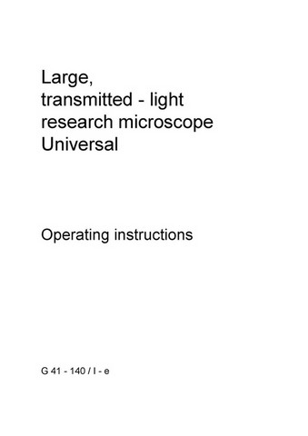 Zeiss Universal Microscope Instructions