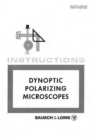 Bausch and Lomb Dynoptic Polarizing Microscope Instructions