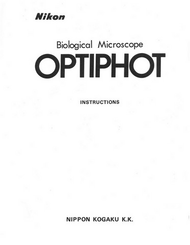 Nikon Optiphot Microscope Instructions