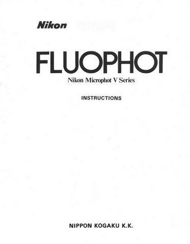 Nikon Fluophot Microscope Instructions