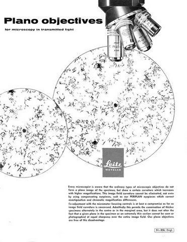 Leitz Microscope Plano Objectives Brochure