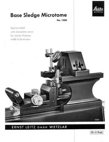 Leitz 1300 Base Sledge Microtome Instructions