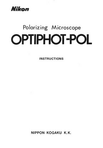Nikon Optiphot-Pol Microscope Instructions