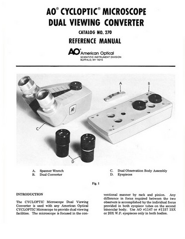 AO Cycloptic Microscope Dual View Converter