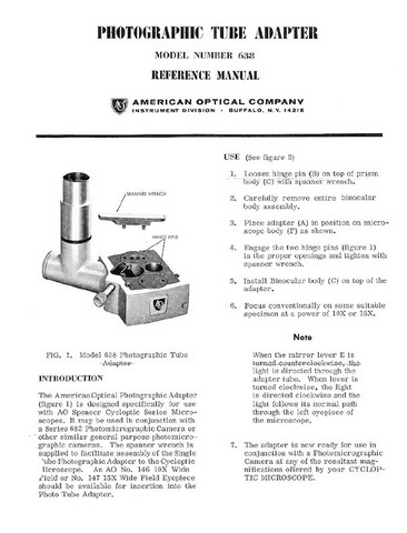 AO Cycloptic Microscope Phototube