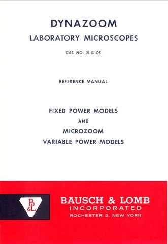 Bausch and Lomb Dynazoom Microscope Reference Manual