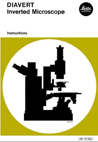 Leitz Diavert Inverted Microscope Instructions