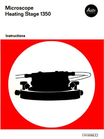 Leitz Microscope Heating Stage 1350 Instructions