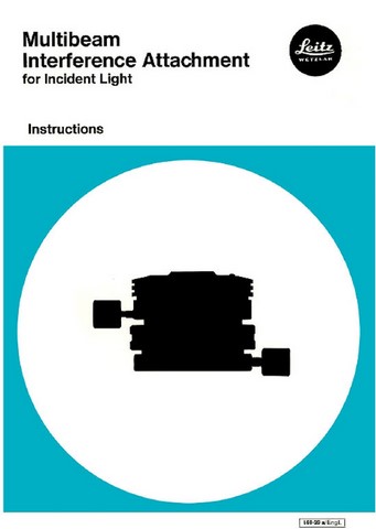 Leitz Multibeam Inteference Attachment for Incident Light Instructions