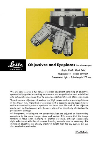 Leitz Objectives and Eyepieces