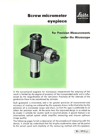 Leitz Screw Micrometer Eyepiece