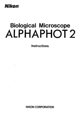 Nikon Alphaphot 2 Microscope Instructions