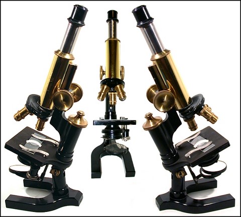 AO Spencer brass monocular microscope