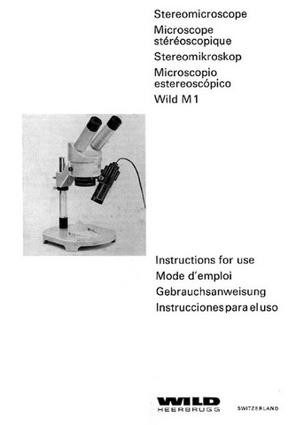Wild M1 Stereomicroscope Instructions for Use
