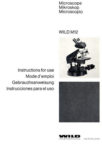 Wild M12 Microscope Instructions for Use Manual-B