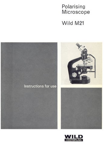 Wild M21 Polarising Microscope Instructions for Use Manual