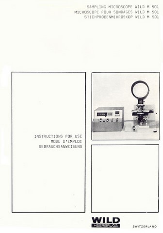 Wild M501 Microscope Sampling Microscope Manual