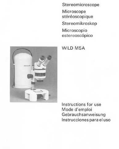 Wild M5A Stereomicroscope Instructions for Use
