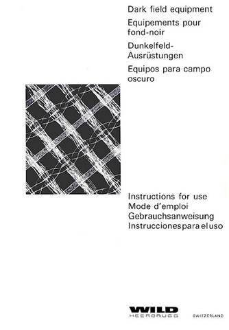 Wild Microscope Darkfield Equiipment Manual