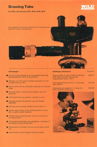 Wild Microscope Drawing Tube Brochure
