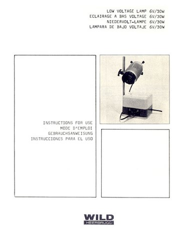 Wild Microscope Low Voltage Lamp 6v30watt Manual
