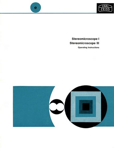 Zeiss Stereomicroscope I and III Instructions