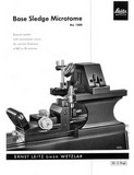 Leitz 1300 Base Sledge Microtome Instructions