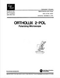 Leitz Ortholux 2 POL Microscope Specifications and Prices