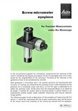 Leitz Screw Micrometer Eyepiece