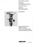 Wild Attachable Camera MKa 1 Instructions for Use